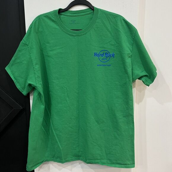 Hard Rock Cafe Green Montego Bay Parrot Graphic Tee Shirt Size XL - Picture 1 of 3